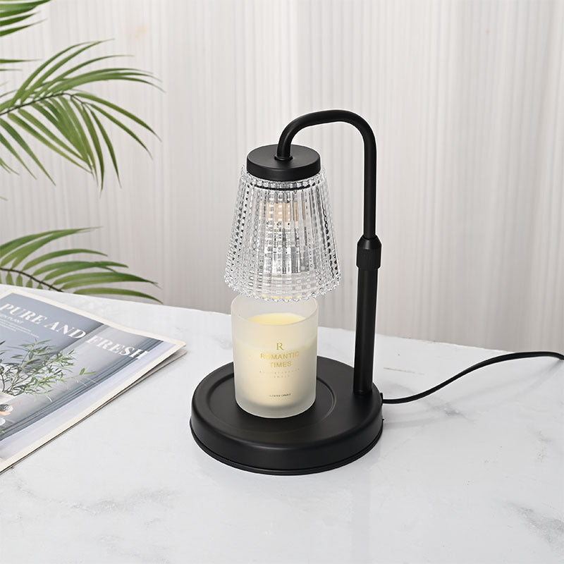 Modern Simplicity Iron Glass Cylinder Shade 1-Light Melting Wax Table Lamp For Bedroom