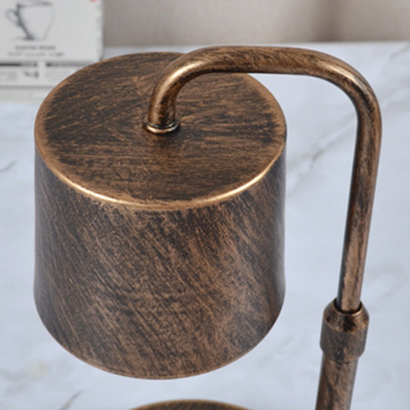 Modern Simplicity Iron Glass Cylinder Shade 1-Light Melting Wax Table Lamp For Bedroom