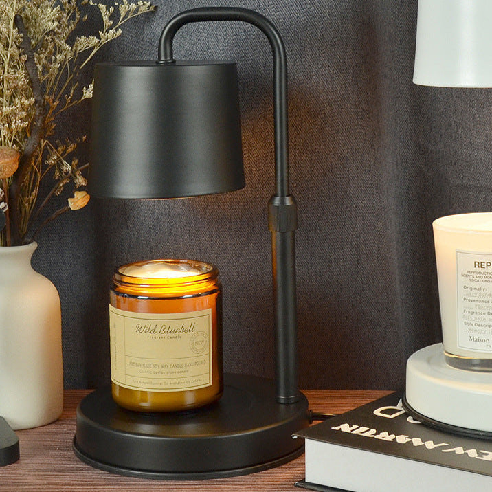 Modern Simplicity Iron Glass Cylinder Shade 1-Light Melting Wax Table Lamp For Bedroom