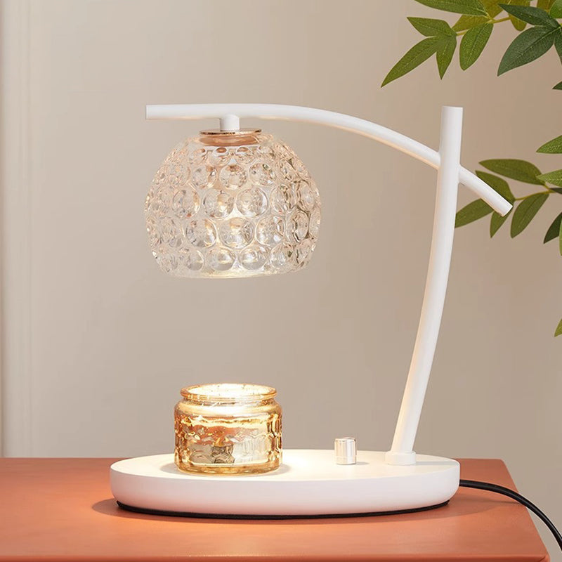 Contemporary Simplicity Boat Glass Globe Shade Hardware 1-Light Melting Wax Table Lamp For Bedroom