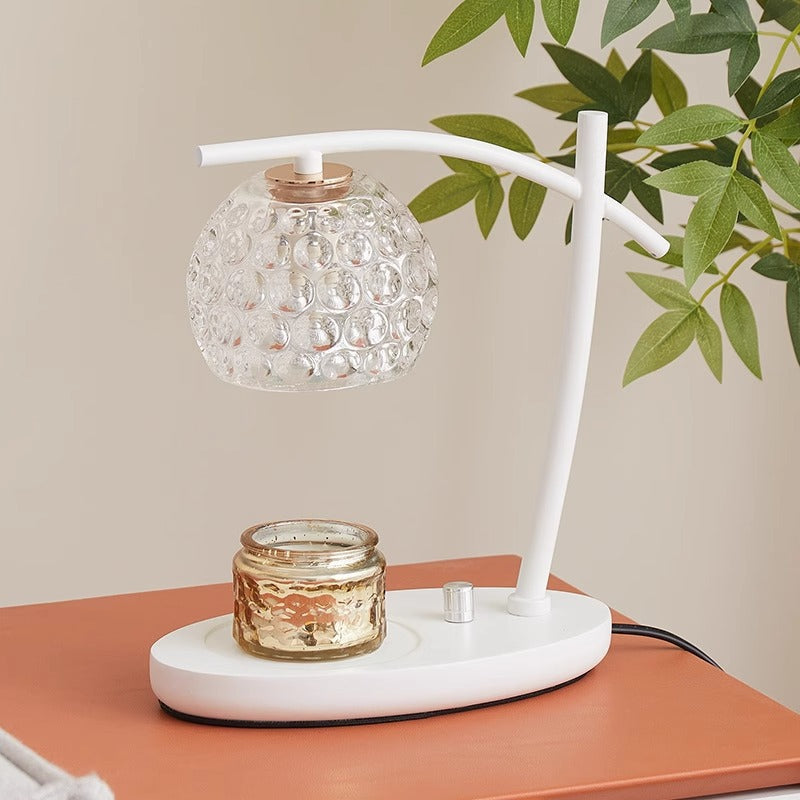 Contemporary Simplicity Boat Glass Globe Shade Hardware 1-Light Melting Wax Table Lamp For Bedroom
