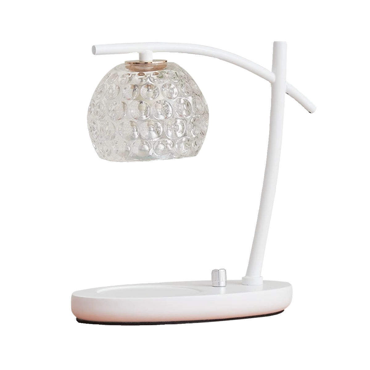 Contemporary Simplicity Boat Glass Globe Shade Hardware 1-Light Melting Wax Table Lamp For Bedroom