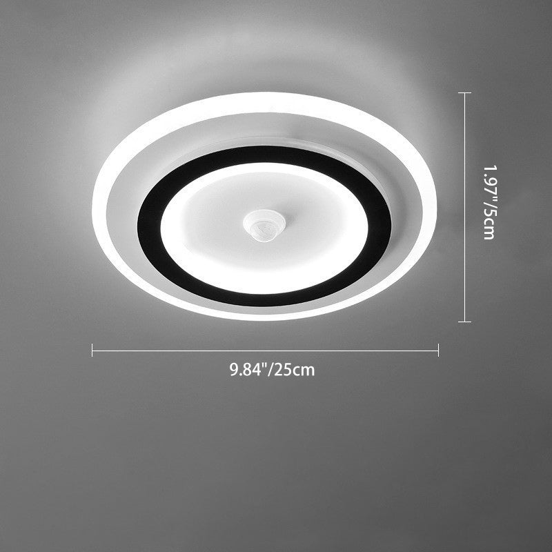Modern Minimalist Geometry Square Iron Acrylic LED Flush Mount Ceiling Light For Living Room