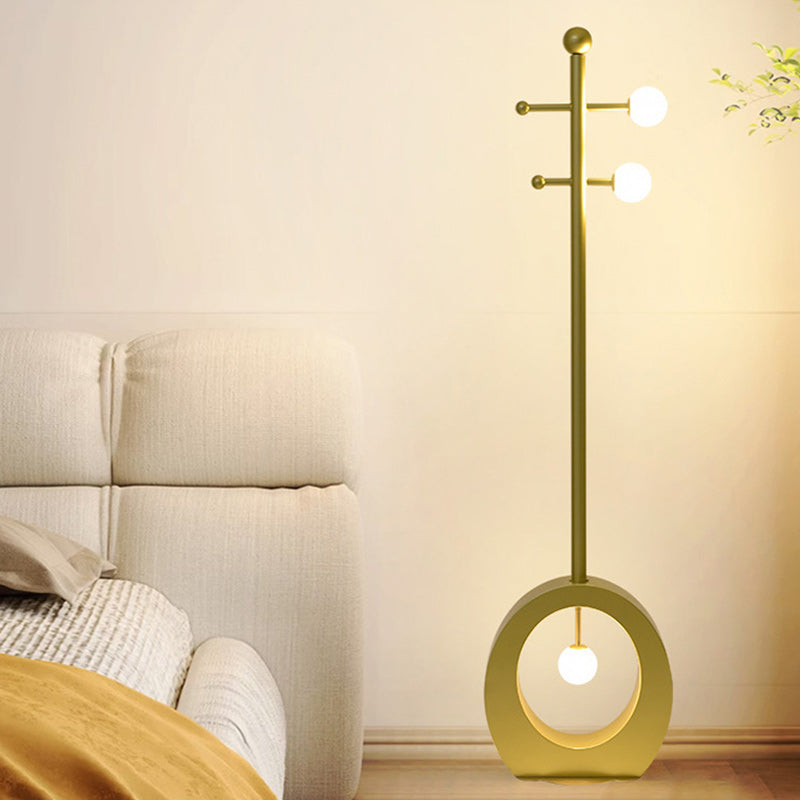 Contemporary Creative Cartoon Violin Iron Glass 3-Light Standing Floor Lamp For Living Room