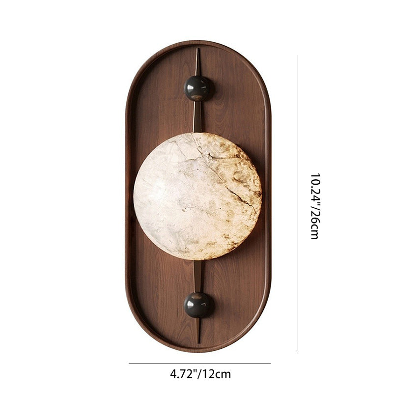 Traditional French Oval Iron Marble Spherical Shade 1-Light Wall Sconce Lamp For Living Room