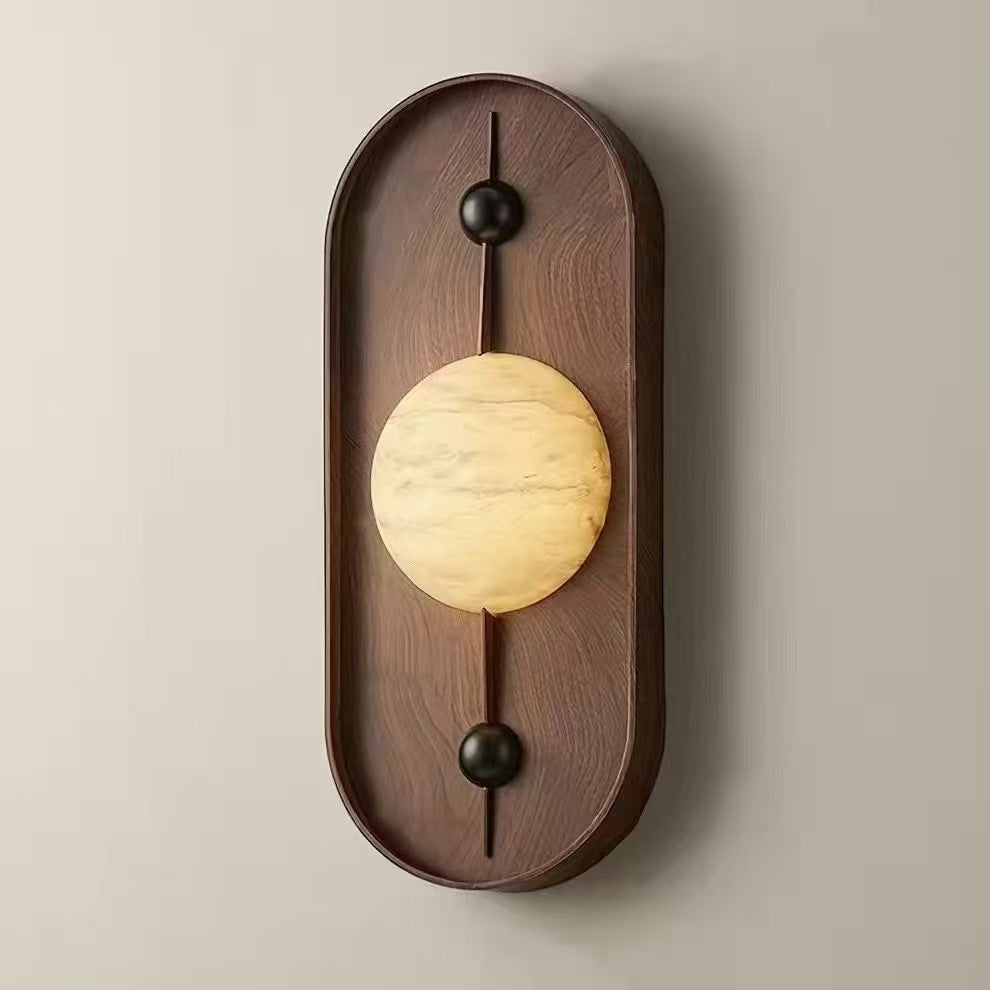 Traditional French Oval Iron Marble Spherical Shade 1-Light Wall Sconce Lamp For Living Room