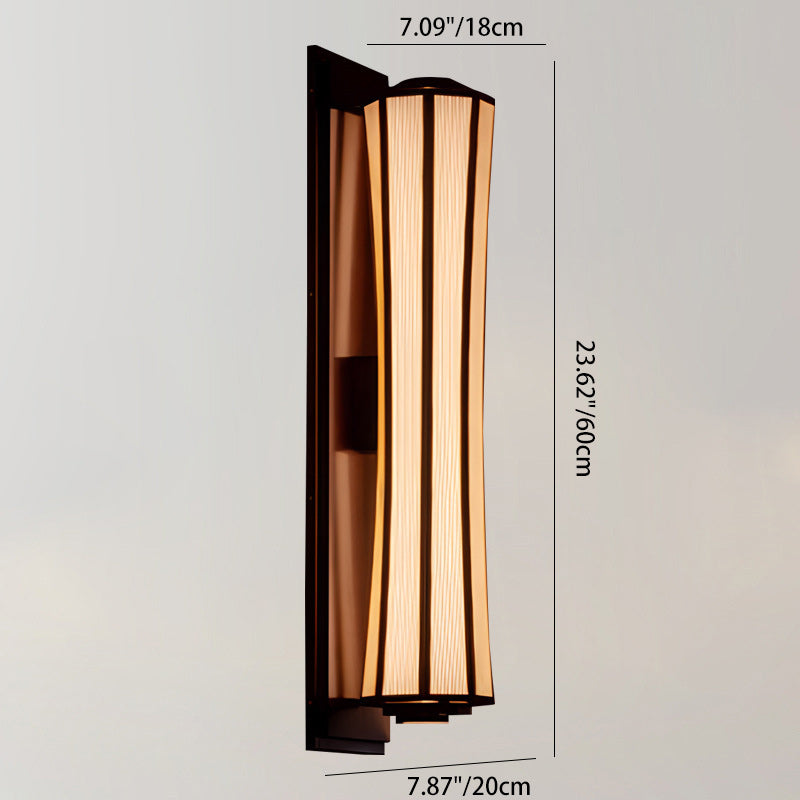 Traditional Chinese Iron Fabric Column 1-Light Wall Sconce Lamp For Dining Room