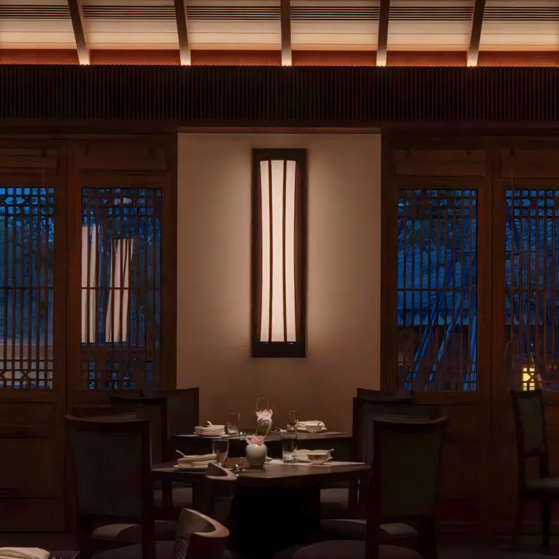Traditional Chinese Iron Fabric Column 1-Light Wall Sconce Lamp For Dining Room