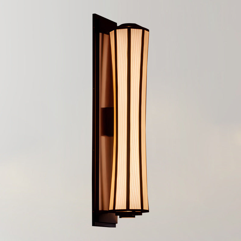 Traditional Chinese Iron Fabric Column 1-Light Wall Sconce Lamp For Dining Room