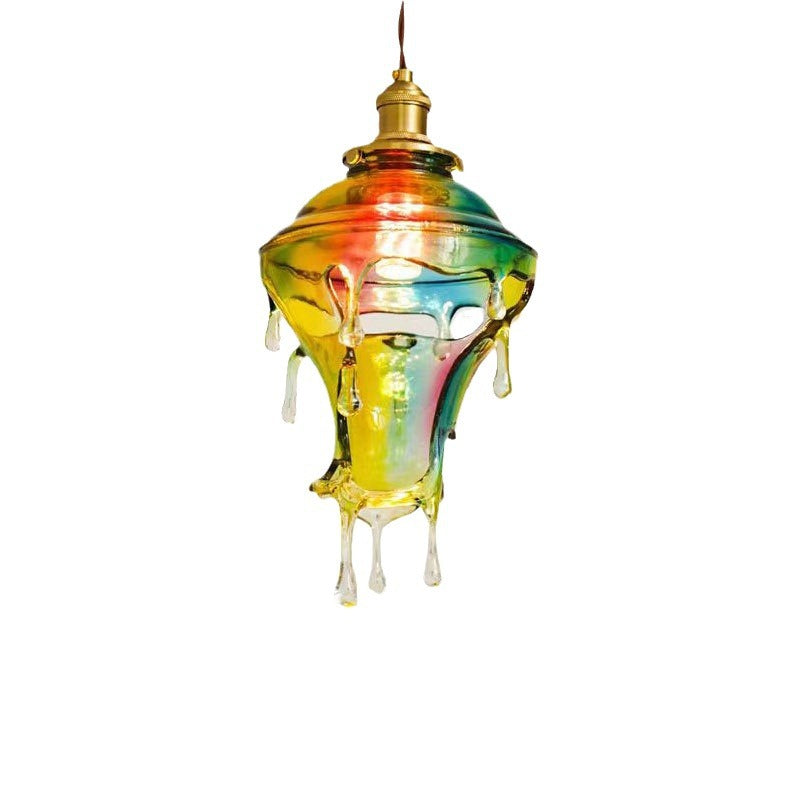 Contemporary Creative Resin Water Droplet Brass 1-Light Pendant Light For Living Room