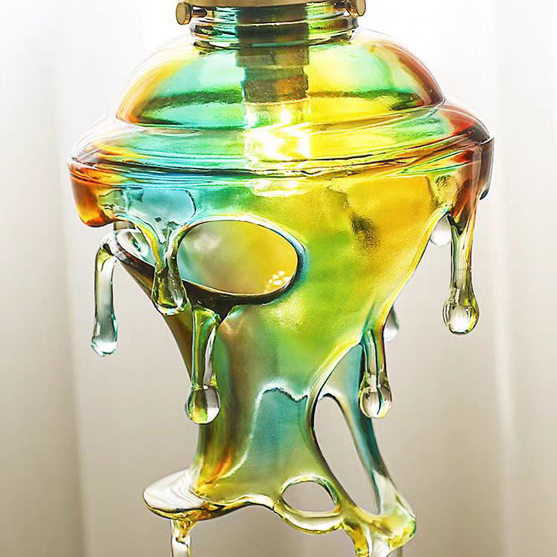 Contemporary Creative Resin Water Droplet Brass 1-Light Pendant Light For Living Room