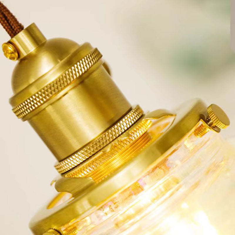 Contemporary Creative Resin Water Droplet Brass 1-Light Pendant Light For Living Room