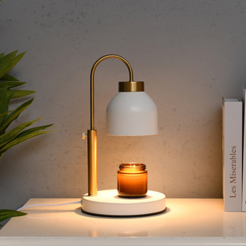 Contemporary Nordic Iron Round Liftable 1-Light Melting Wax Table Lamp For Bedroom