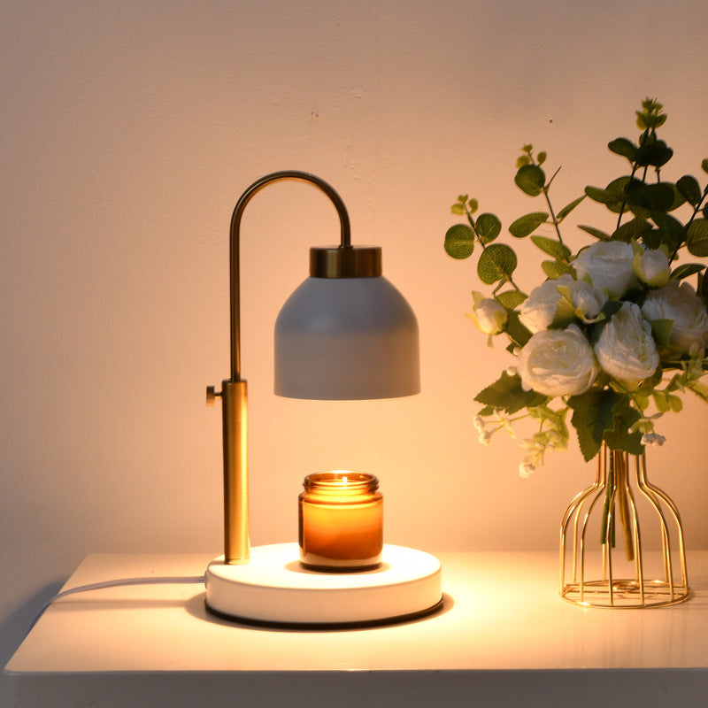 Contemporary Nordic Iron Round Liftable 1-Light Melting Wax Table Lamp For Bedroom