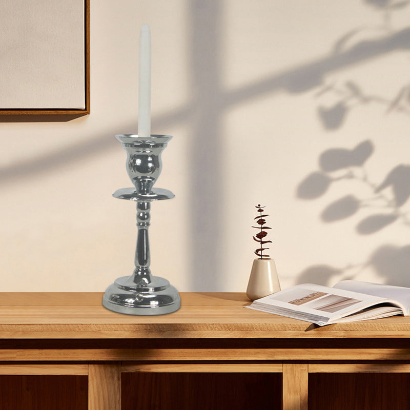 Contemporary Creative Iron Acrylic Candlestick 1-Light Table Lamp For Bedroom