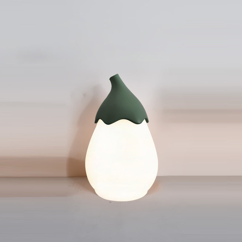 Modern Simplicity Iron Pear PE Shade Portable LED Table Lamp Night Light For Bedroom