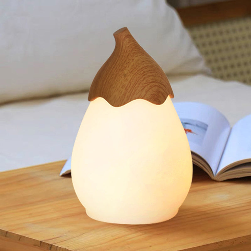 Modern Simplicity Iron Pear PE Shade Portable LED Table Lamp Night Light For Bedroom