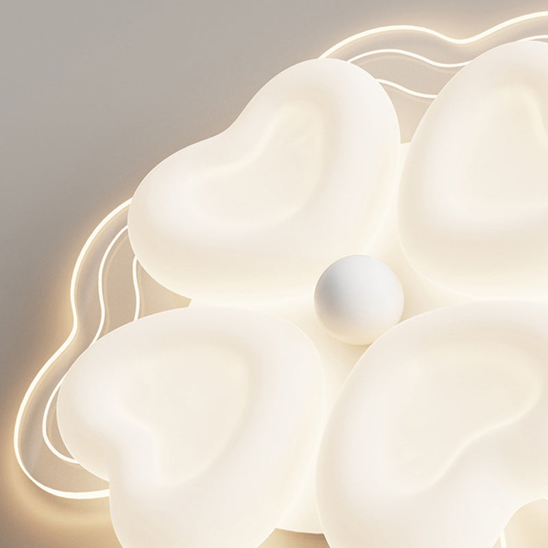 Contemporary Creative Petal Acrylic Shade Iron LED Flush Mount Ceiling Light For Living Room