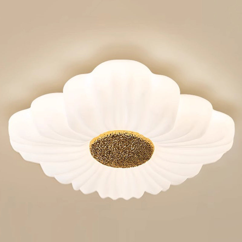 Contemporary Nordic Hardware Square PE Shade LED Flush Mount Ceiling Light For Living Room