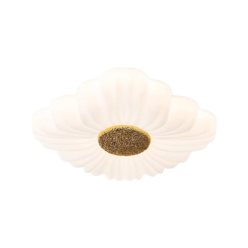 Contemporary Nordic Hardware Square PE Shade LED Flush Mount Ceiling Light For Living Room