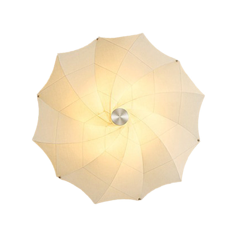 Contemporary Creative Rotating & Scaling Flower Fabric Shade Hardware 1-Light Wall Sconce Lamp For Dining Room