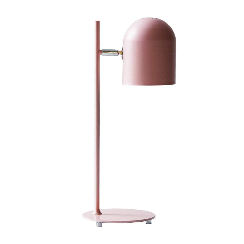 Contemporary Scandinavian Macaron Rotatable Adjustable Iron Round Shade 1-Light Table Lamp For Bedroom