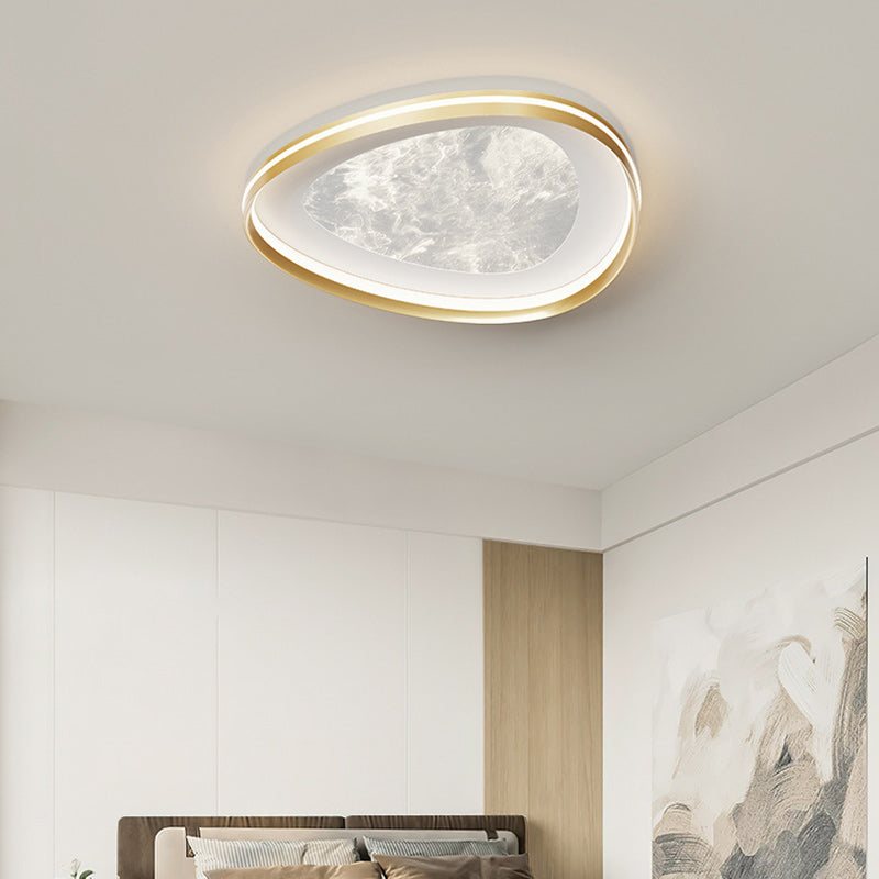Modern Minimalist Aluminum Acrylic Round LED Flush Mount Ceiling Light For Living Room