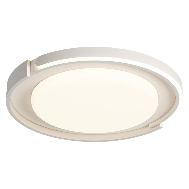 Modern Minimalist Iron Acrylic Round Shade LED Flush Mount Ceiling Light For Living Room