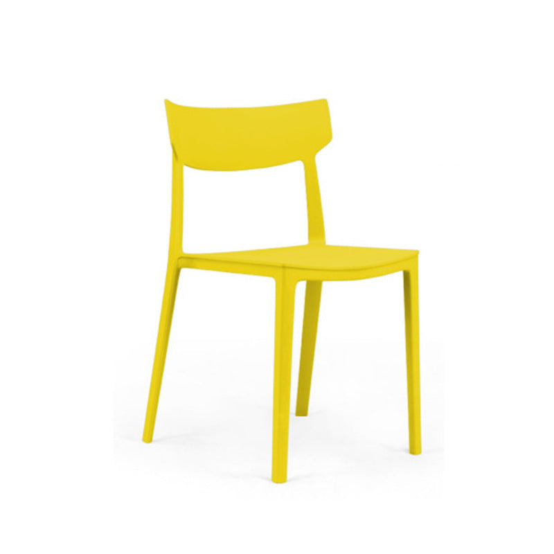 Contemporary Nordic Square Plastic Stackable Dining Chair Open Back For Dining Room