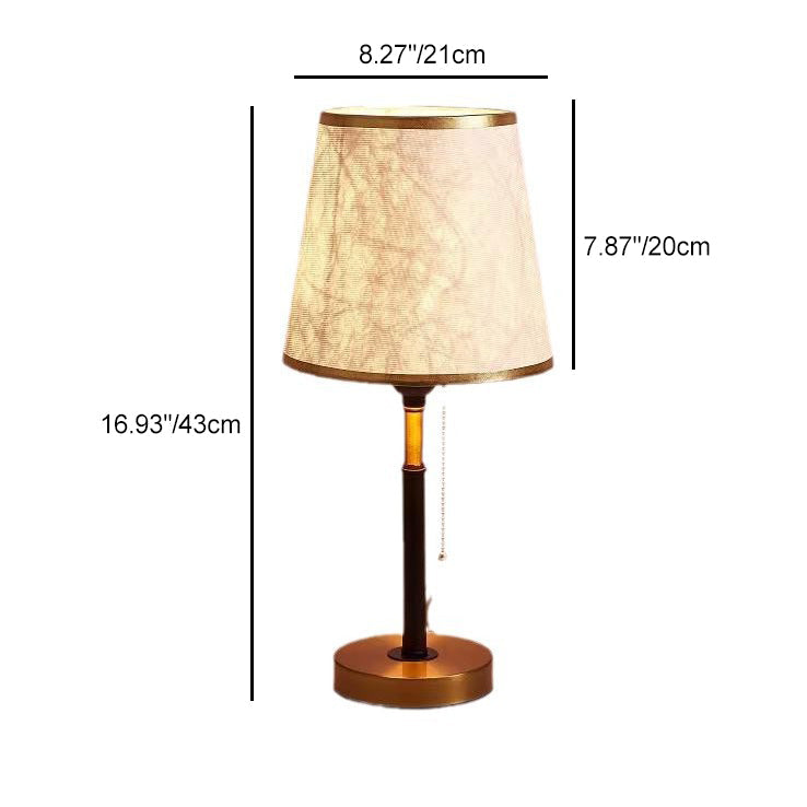 Contemporary Simplicity Fabric Round Shade Hardware 1-Light Table Lamp For Bedroom