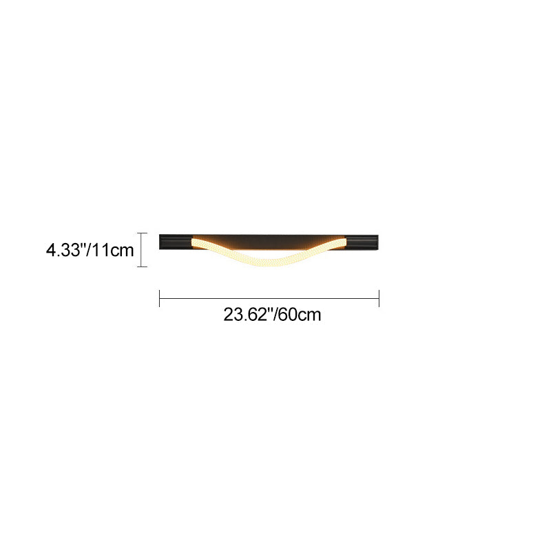 Modern Minimalist Arc Silicone Woven Fiber Strip Stainless Steel LED Wall Sconce Lamp For Bedroom