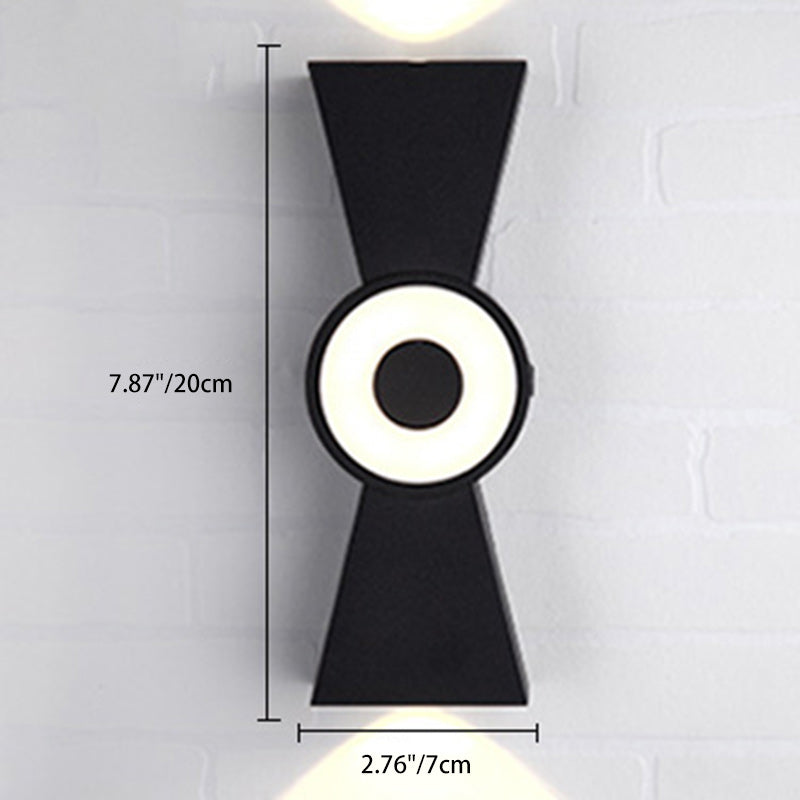 Modern Minimalist Aluminum Hourglass Shade Up And Down Illuminated LED Wall Sconce Lamp For Bedroom