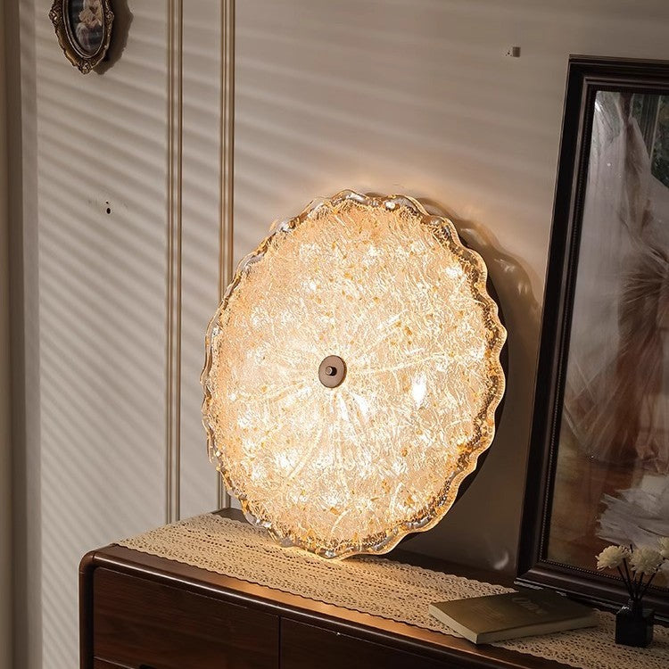 Modern Luxury Iron Resin Round Shade LED Flush Mount Ceiling Light For Bedroom