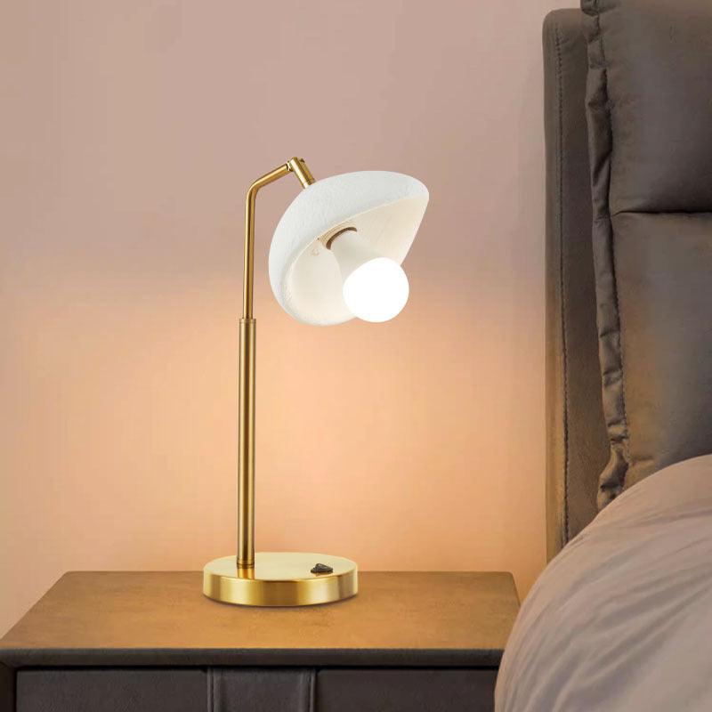 Contemporary Nordic High-Density Polystyrene Round Shade Hardware 1-Light Table Lamp For Bedroom