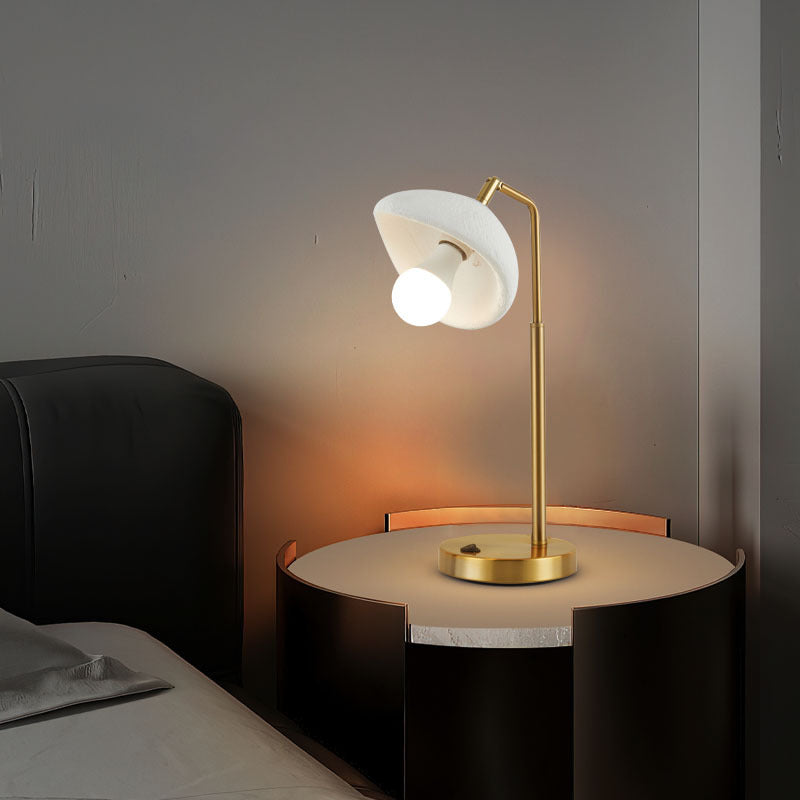 Contemporary Nordic High-Density Polystyrene Round Shade Hardware 1-Light Table Lamp For Bedroom