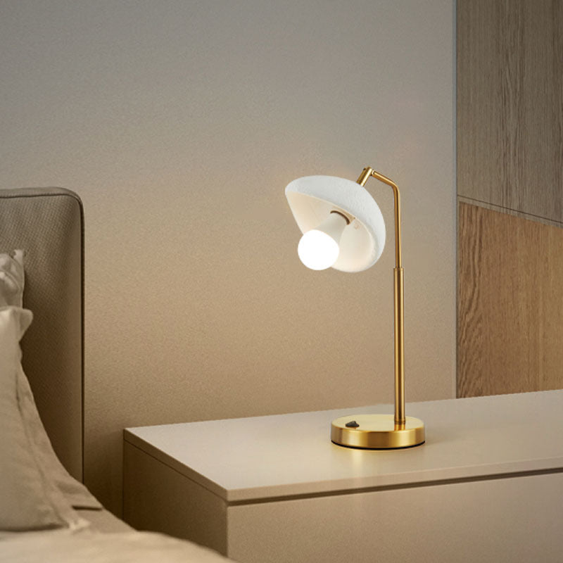 Contemporary Nordic High-Density Polystyrene Round Shade Hardware 1-Light Table Lamp For Bedroom
