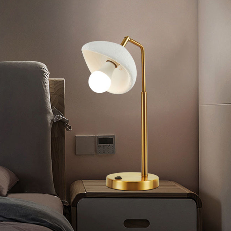Contemporary Nordic High-Density Polystyrene Round Shade Hardware 1-Light Table Lamp For Bedroom