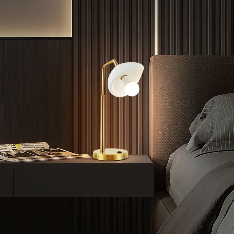 Contemporary Nordic High-Density Polystyrene Round Shade Hardware 1-Light Table Lamp For Bedroom