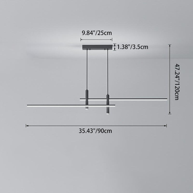 Modern Minimalist Iron Silicone Long Strip LED Island Light Pendant Light For Living Room
