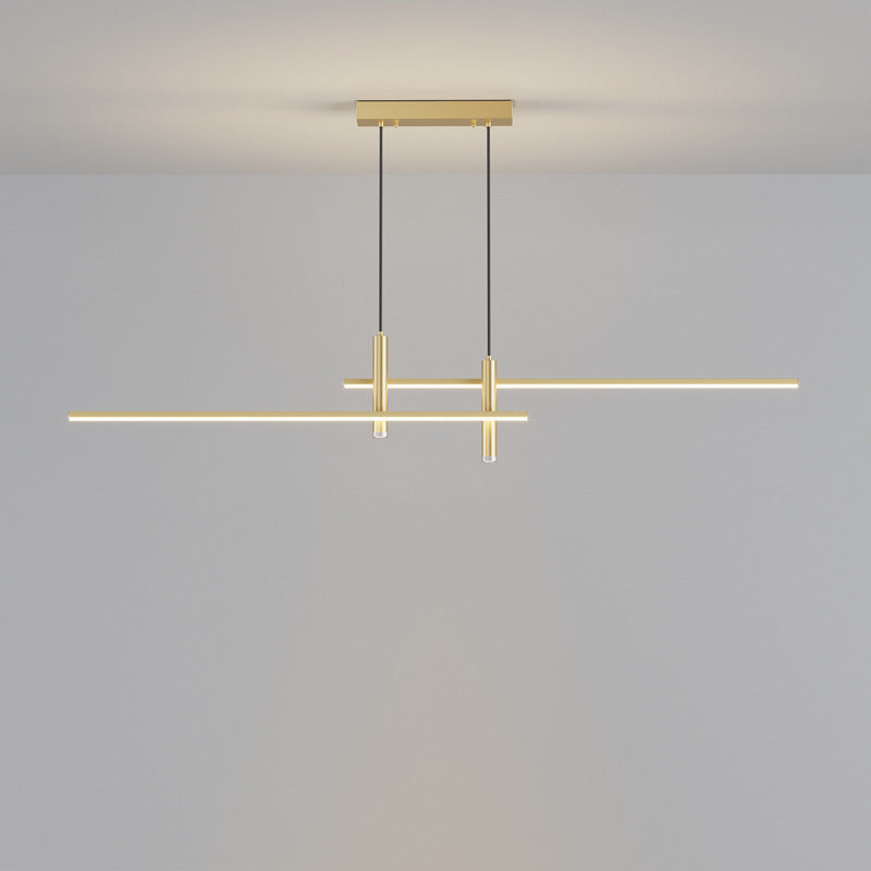 Modern Minimalist Iron Silicone Long Strip LED Island Light Pendant Light For Living Room