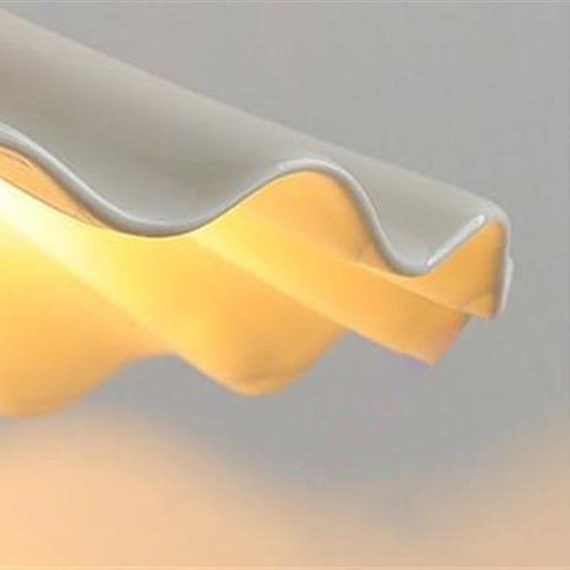 Traditional French Iron Ceramic Pleated Umbrella Shade 1-Light Pendant Light For Living Room