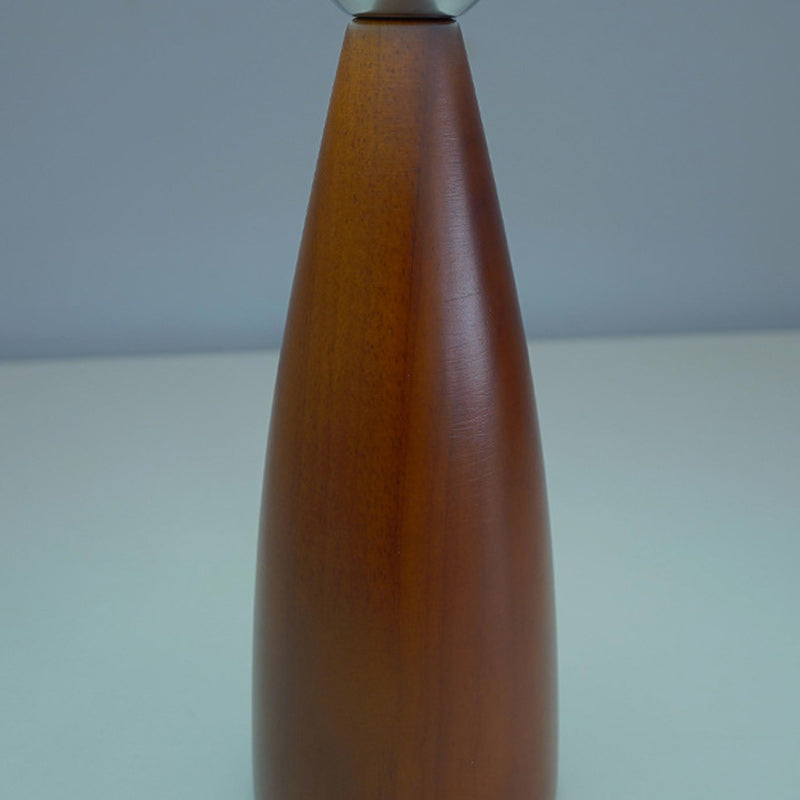 Modern Transitional Conical Fabric Shade Solid Wood Base 1-Light Table Lamp For Bedroom