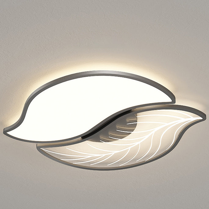 Contemporary Creative Leaves Iron Acrylic LED Flush Mount Ceiling Light For Living Room