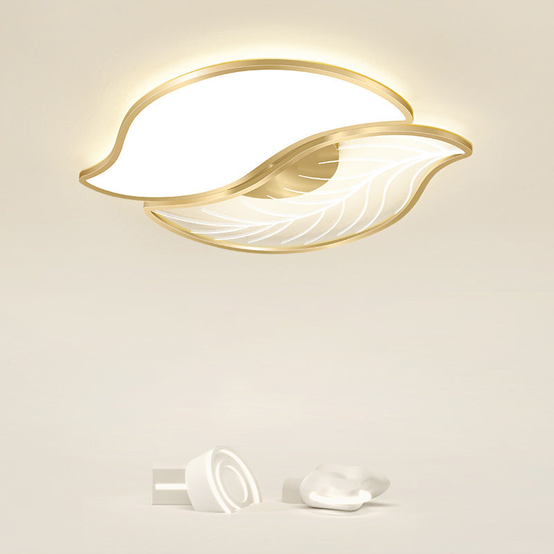 Contemporary Creative Leaves Iron Acrylic LED Flush Mount Ceiling Light For Living Room