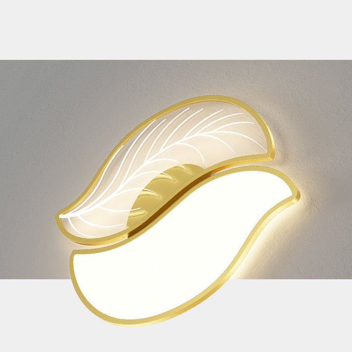 Contemporary Creative Leaves Iron Acrylic LED Flush Mount Ceiling Light For Living Room