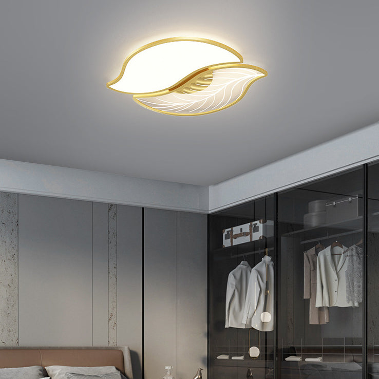 Contemporary Creative Leaves Iron Acrylic LED Flush Mount Ceiling Light For Living Room