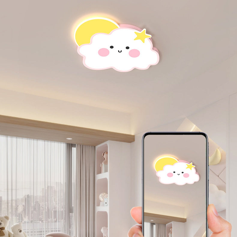 مصباح سقف LED معاصر من الأكريليك والحديد بتصميم سحابة نورديك على شكل قوس قزح لغرفة المعيشة