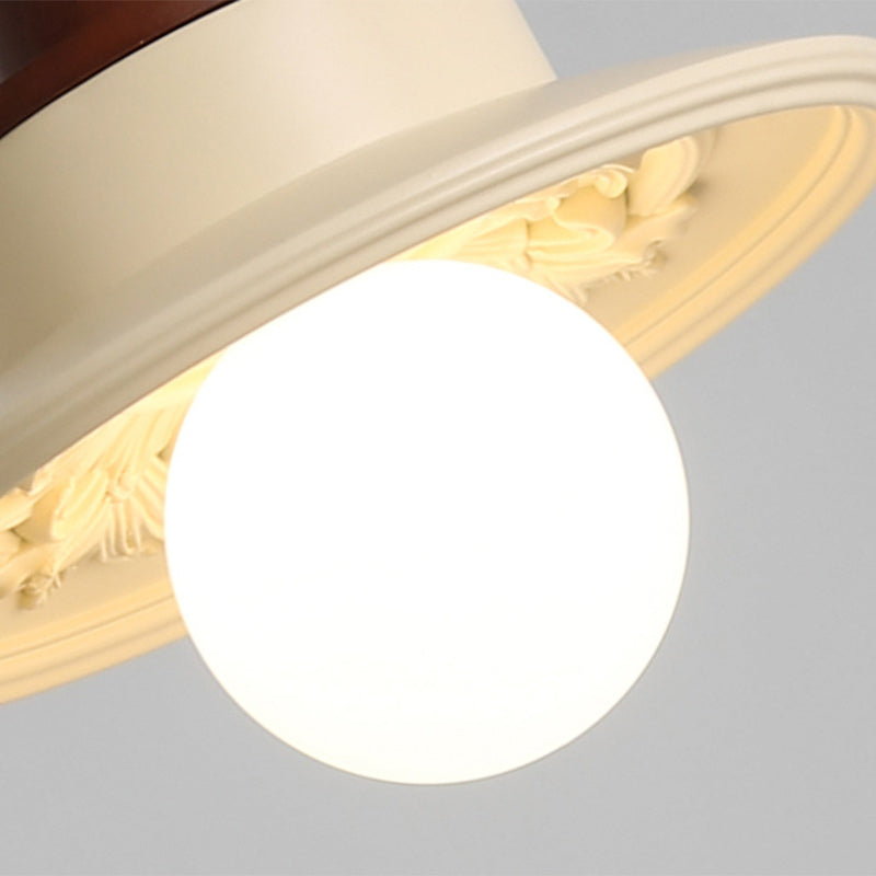 Modern Transitional Solid Wood Semicircle Carving Resin Shade 1-Light Pendant Light For Living Room