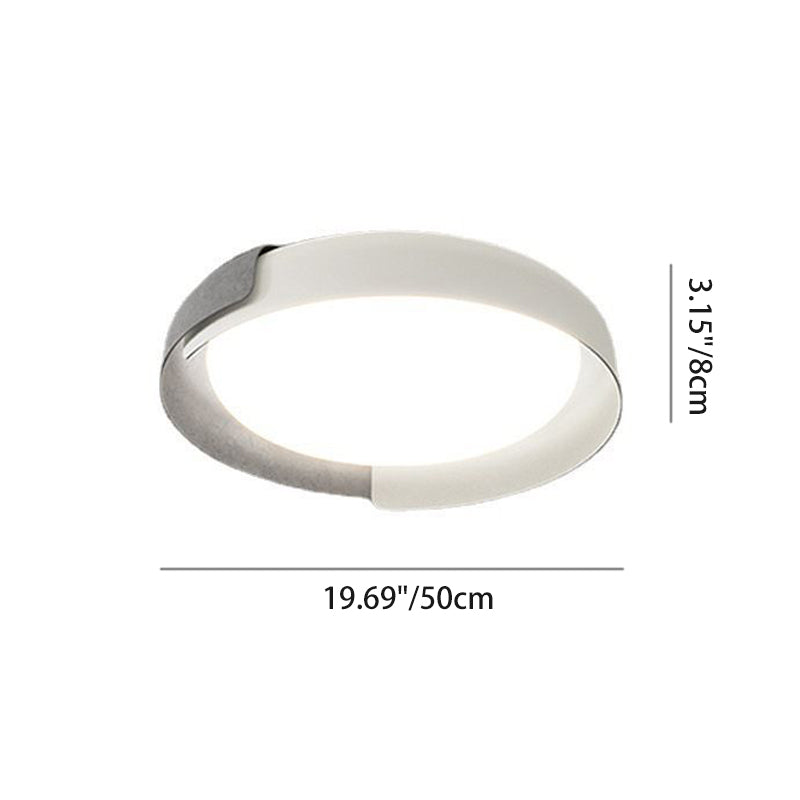 Modern Minimalist Geometric Circle Iron Acrylic LED Flush Mount Ceiling Light For Living Room