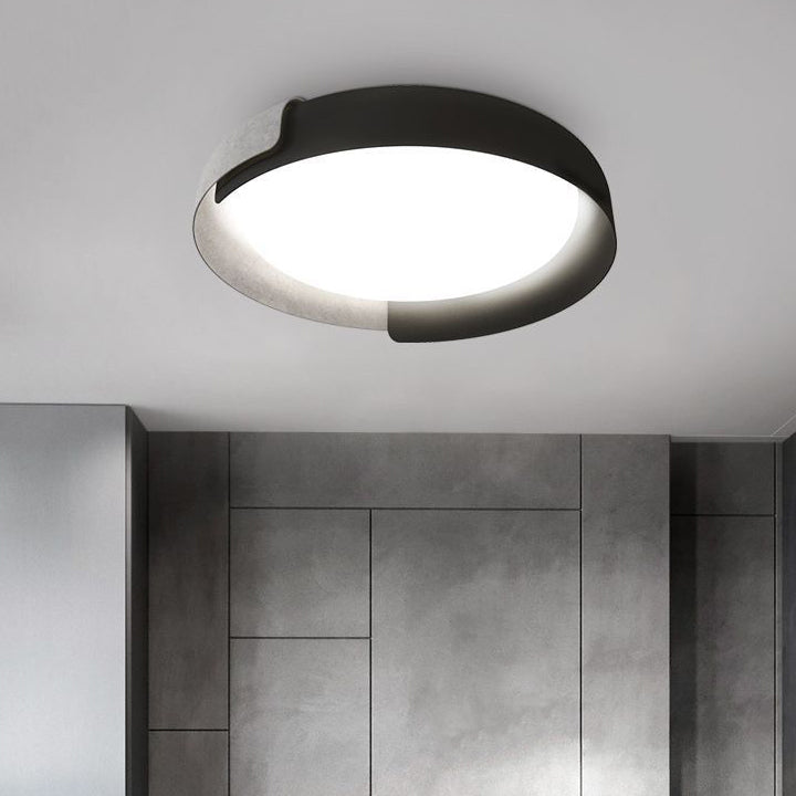 Modern Minimalist Geometric Circle Iron Acrylic LED Flush Mount Ceiling Light For Living Room